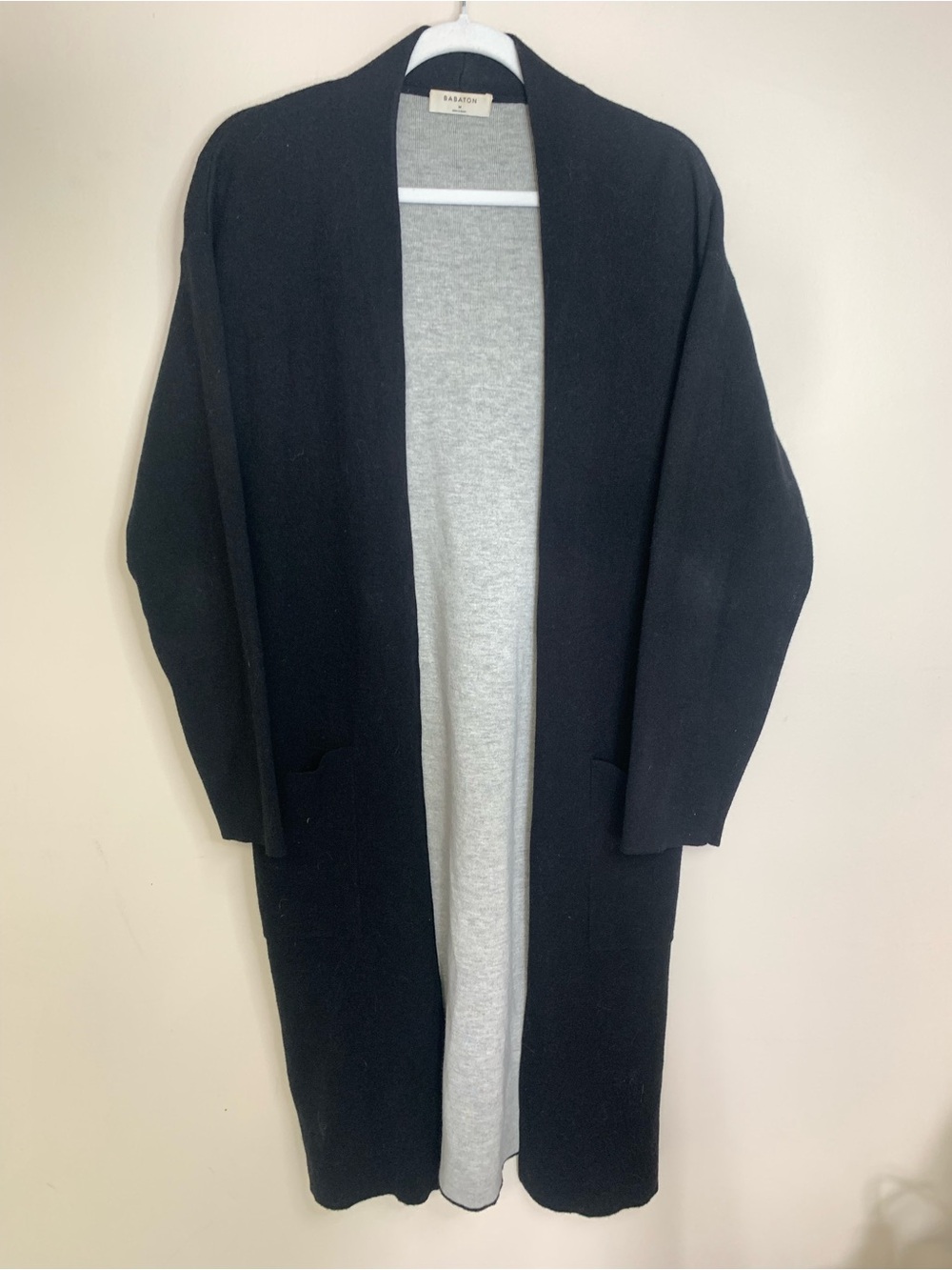 Babaton Lance Black Wool Blend Long Cardigan M - Picture 5 of 11